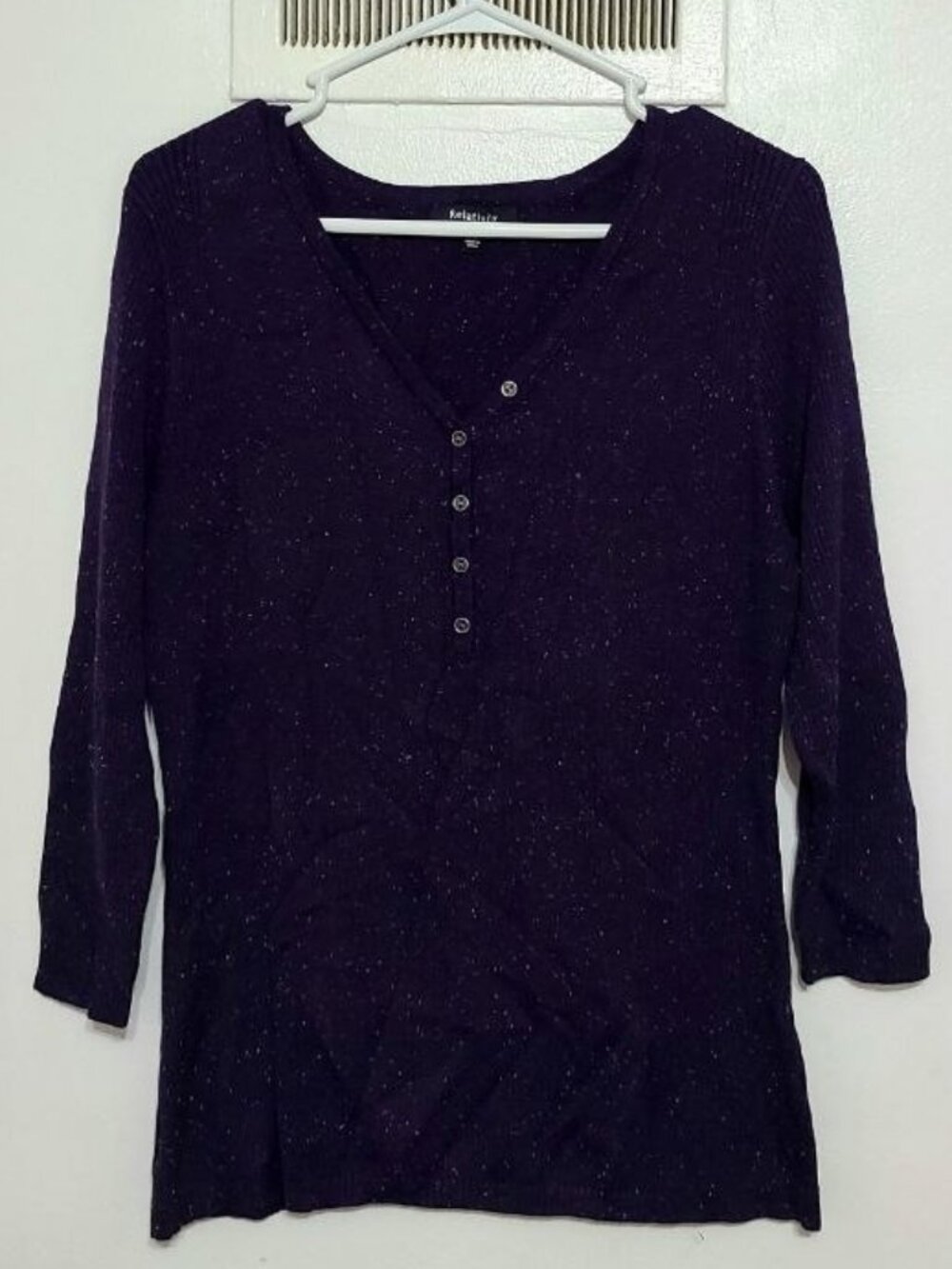 Purple Speckled 3/4‑Sleeve